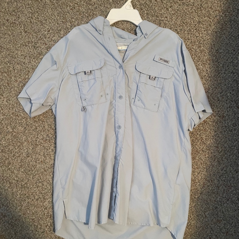 Women’s columbia fishing shirt blue large